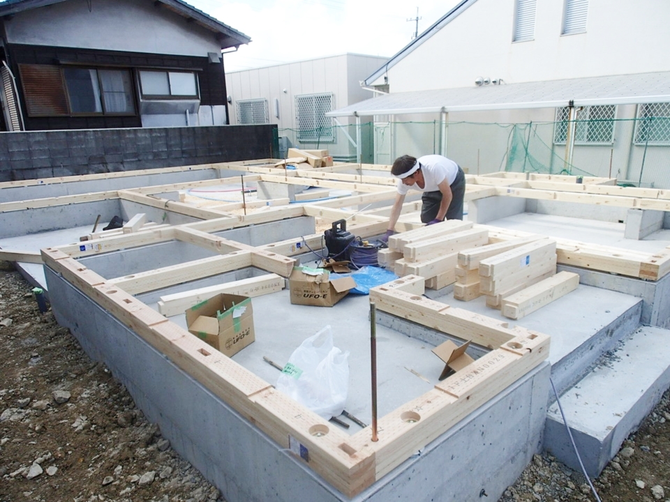 UFOｰEを採用した土台敷き